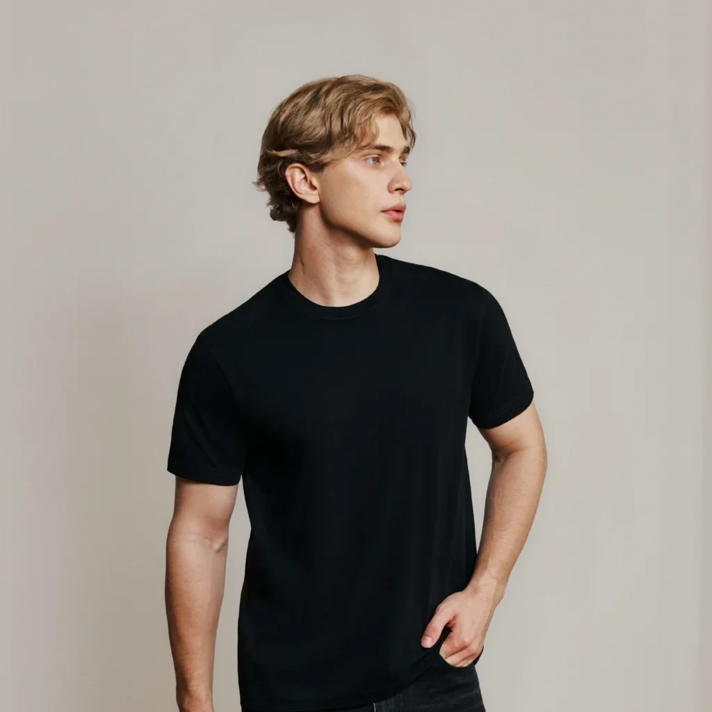 BLACK LOOPWHEELED T-SHIRT 2-PACK - Image 6