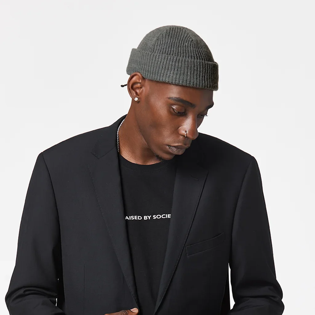 DARK GREY FISHERMAN BEANIE - Image 3