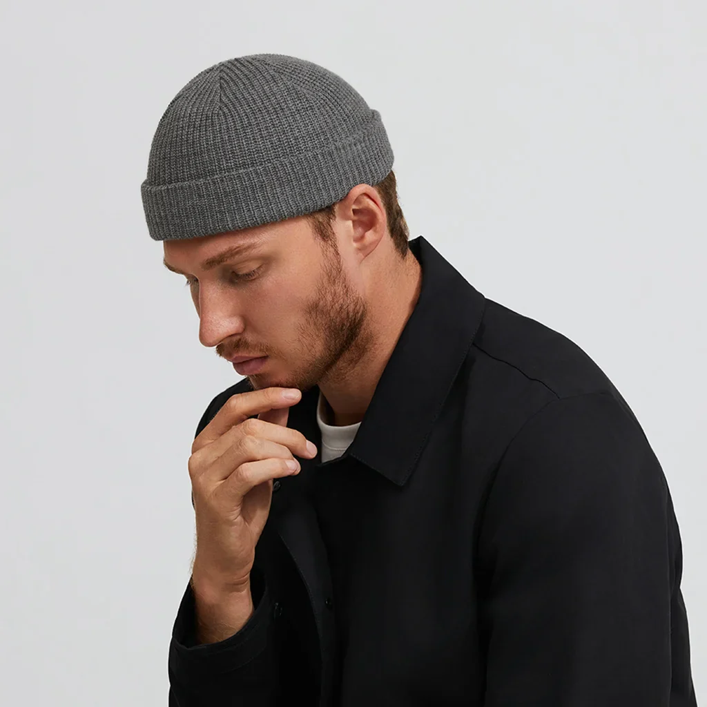 DARK GREY FISHERMAN BEANIE - Image 4