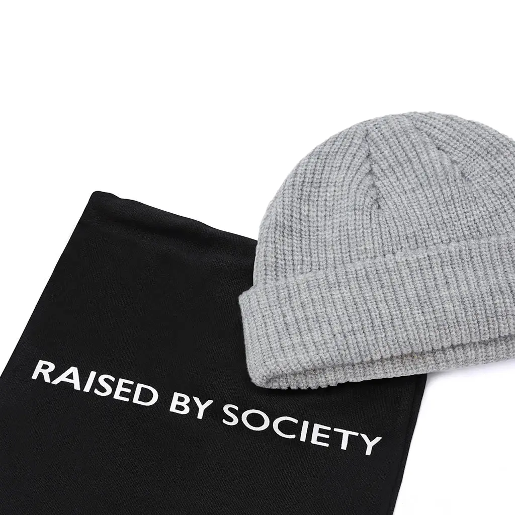 LIGHT GREY FISHERMAN BEANIE - Image 3