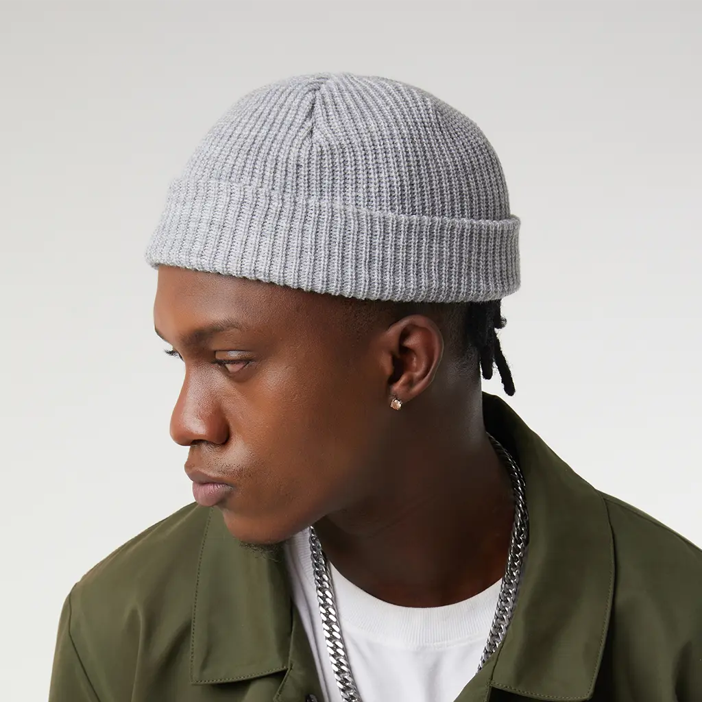 LIGHT GREY FISHERMAN BEANIE - Image 5