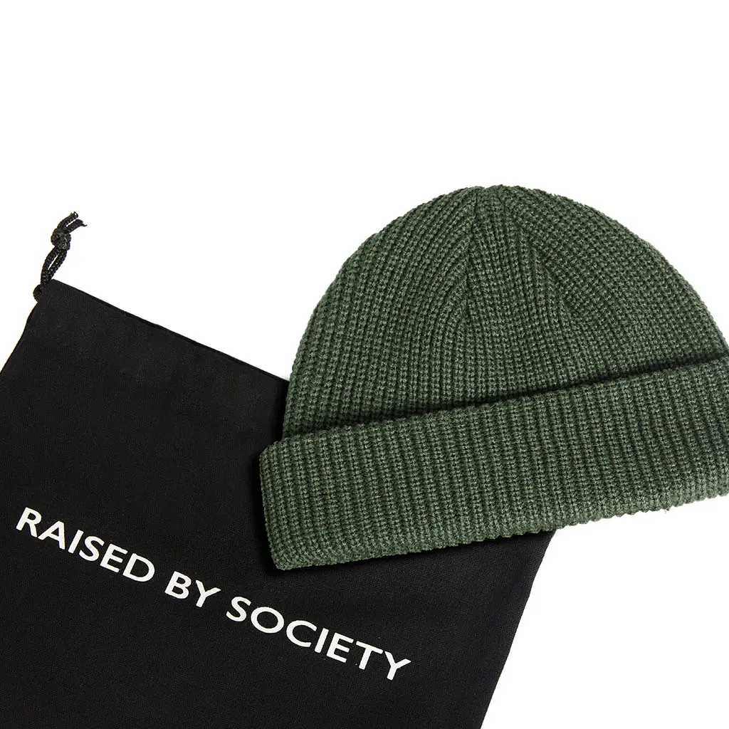 MILITARY GREEN FISHERMAN BEANIE - Image 3