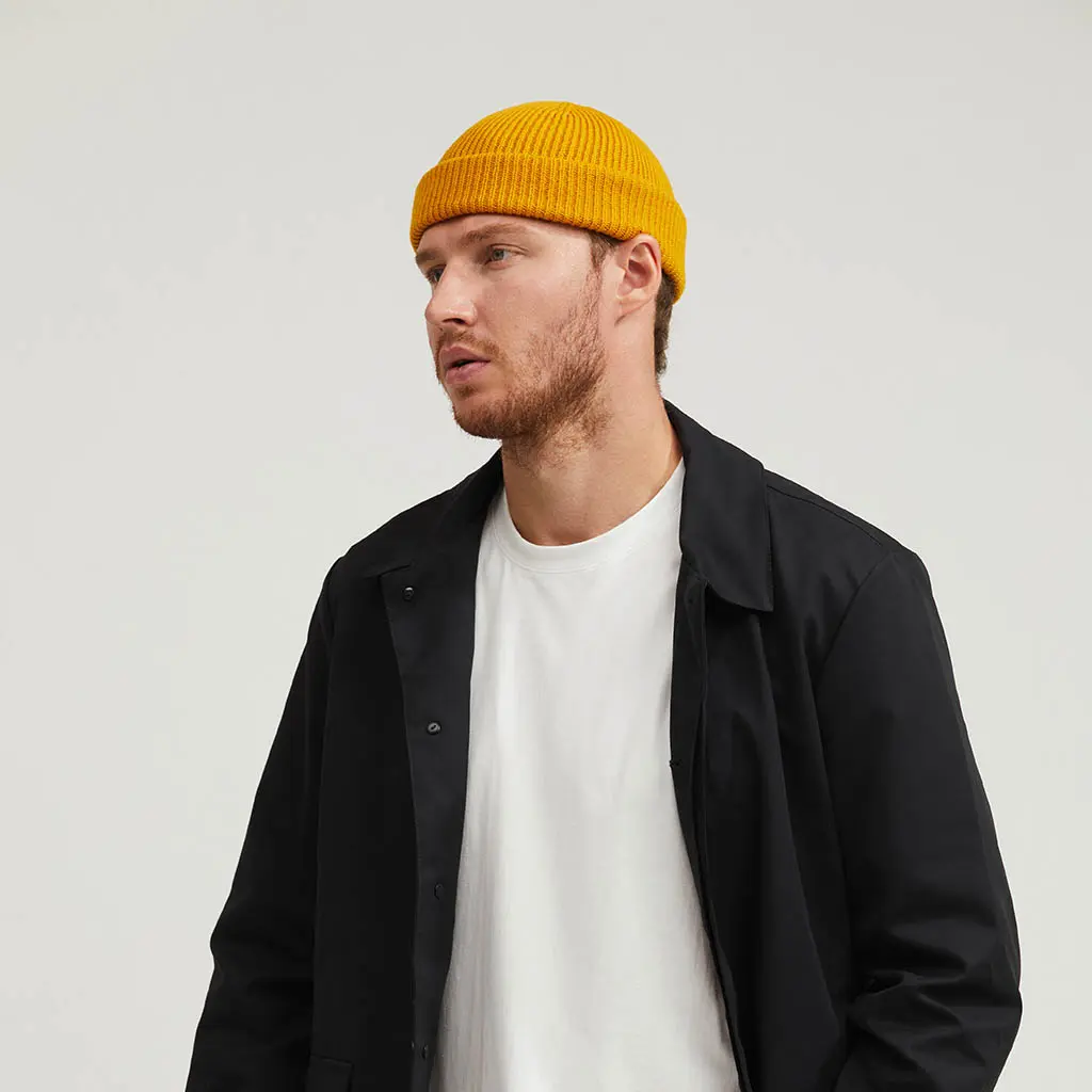 MUSTARD SHORT BEANIE - Image 3