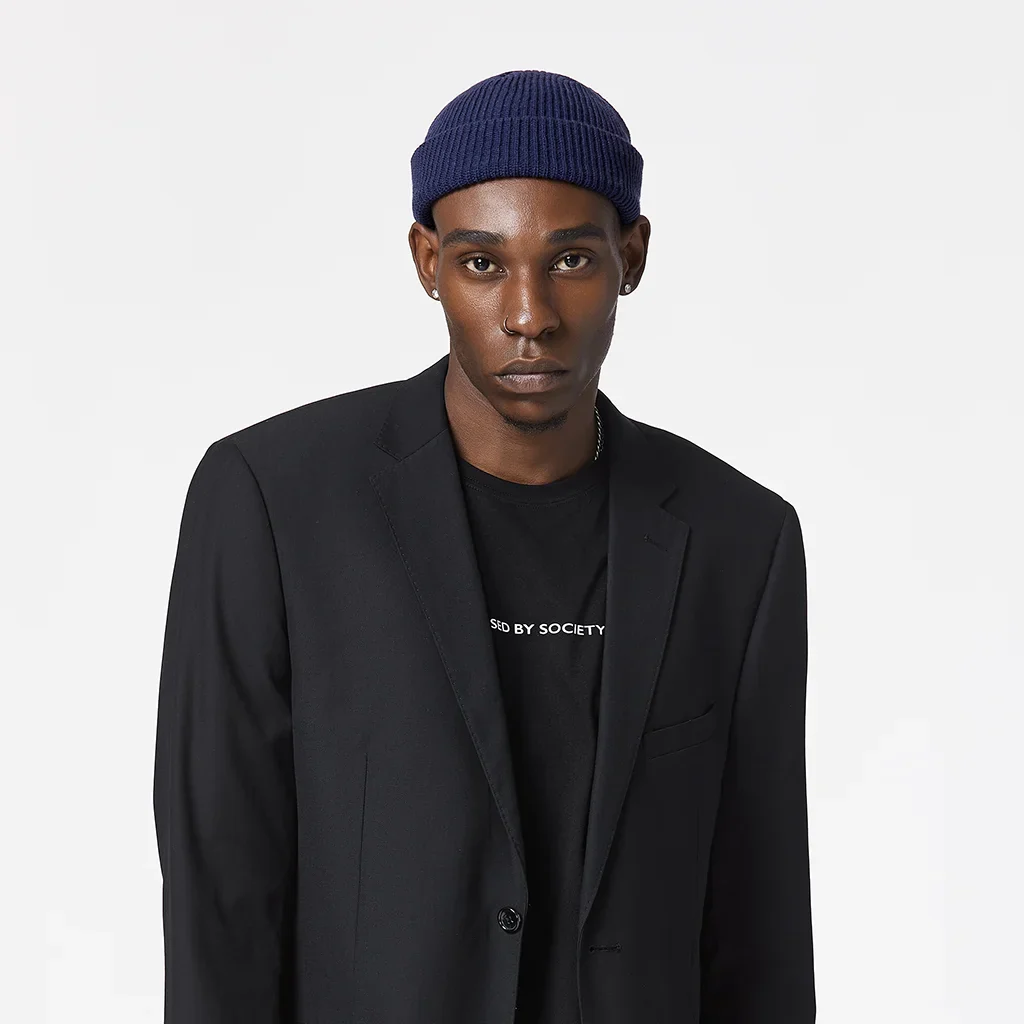 NAVY FISHERMAN BEANIE - Image 4