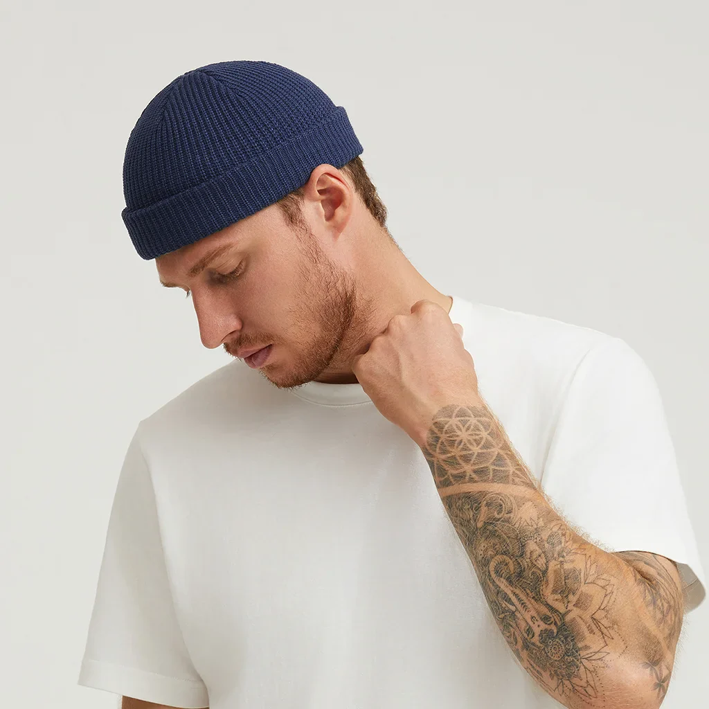 NAVY FISHERMAN BEANIE - Image 5