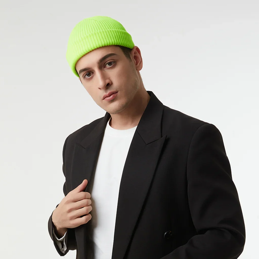 NEON YELLOW FISHERMAN BEANIE - Image 4