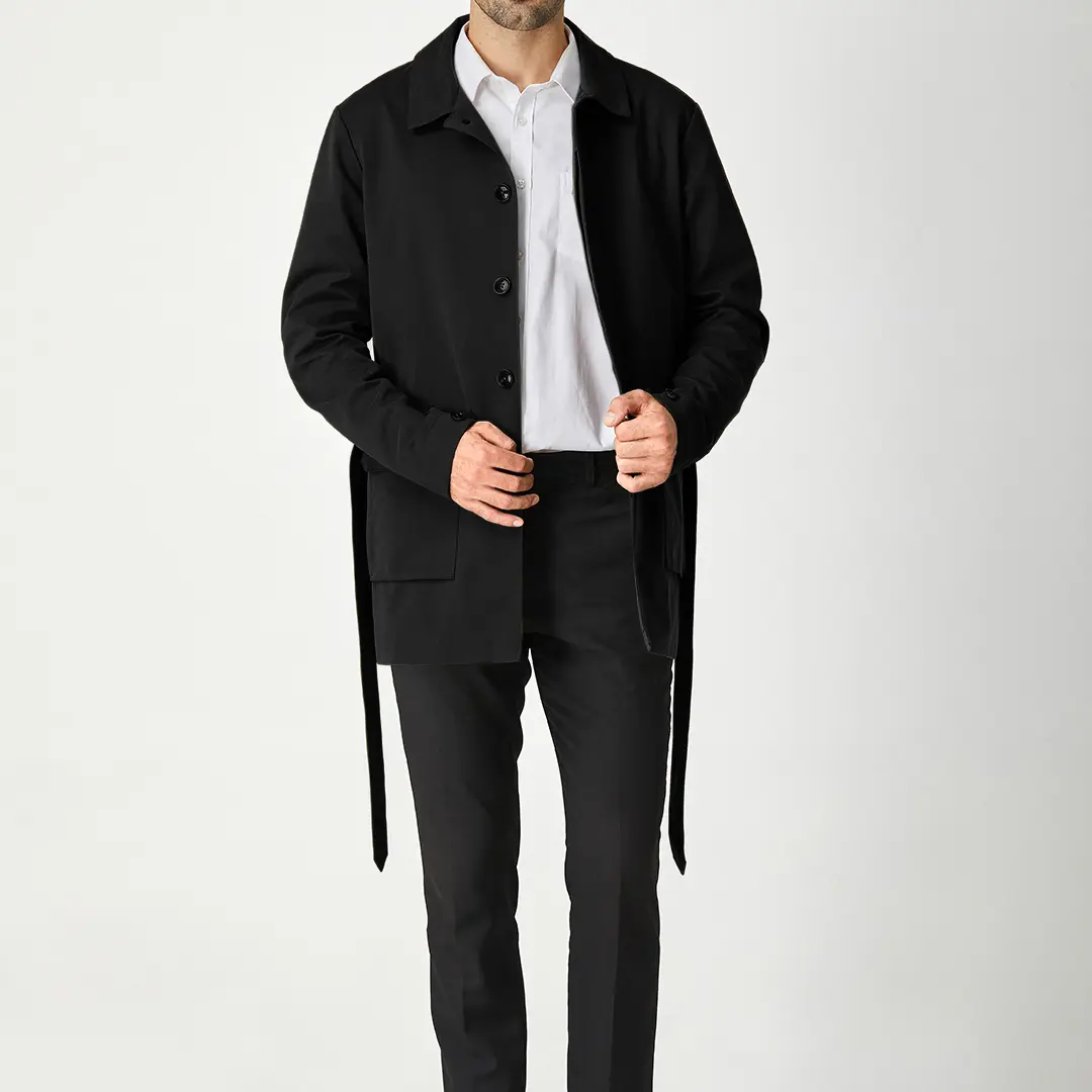 THE BLACK MONACO II SHORT TRENCH COAT - Image 3