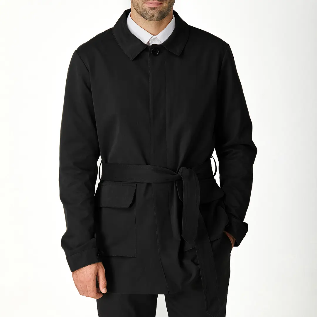THE BLACK MONACO II SHORT TRENCH COAT - Image 4