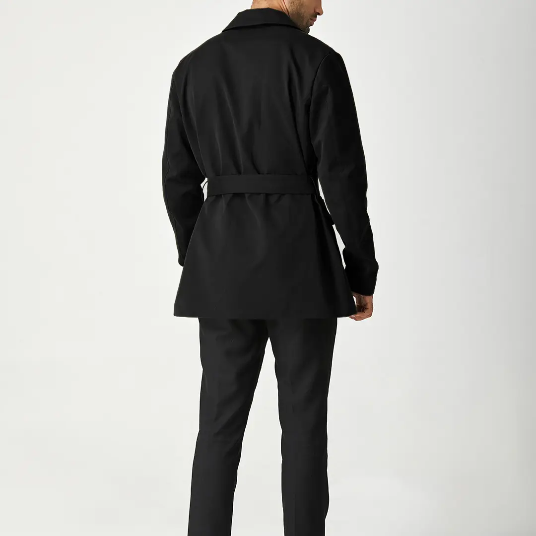 THE BLACK MONACO II SHORT TRENCH COAT - Image 5