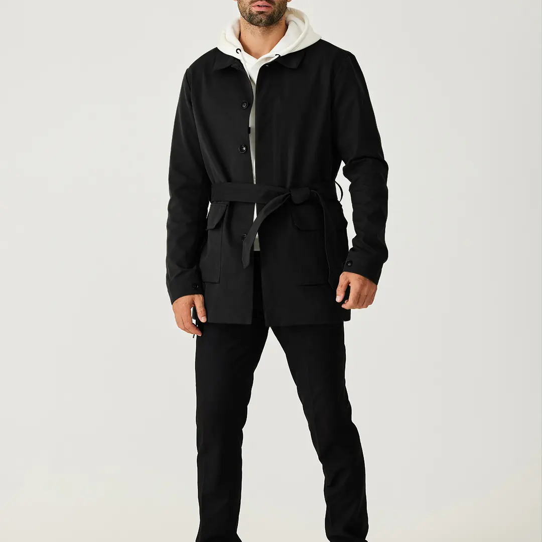 THE BLACK MONACO II SHORT TRENCH COAT - Image 6