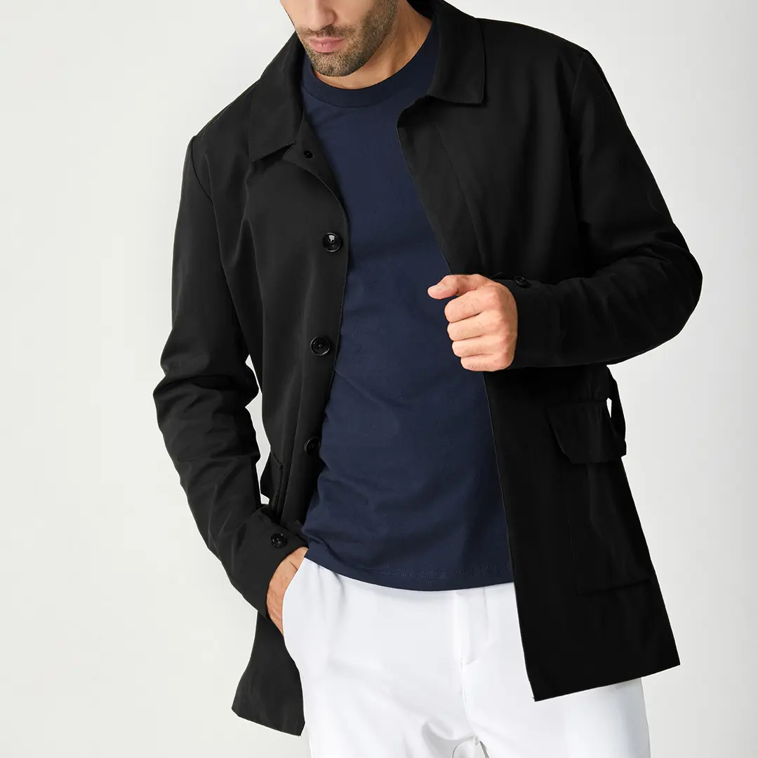 THE BLACK MONACO II SHORT TRENCH COAT - Image 7