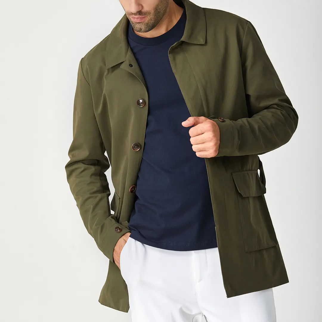 THE GREEN MONACO II SHORT TRENCH COAT - Image 3