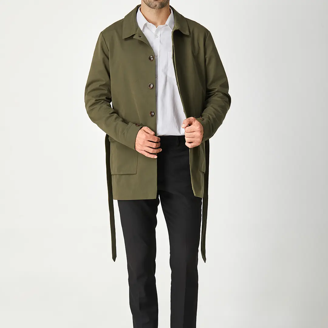 THE GREEN MONACO II SHORT TRENCH COAT - Image 7