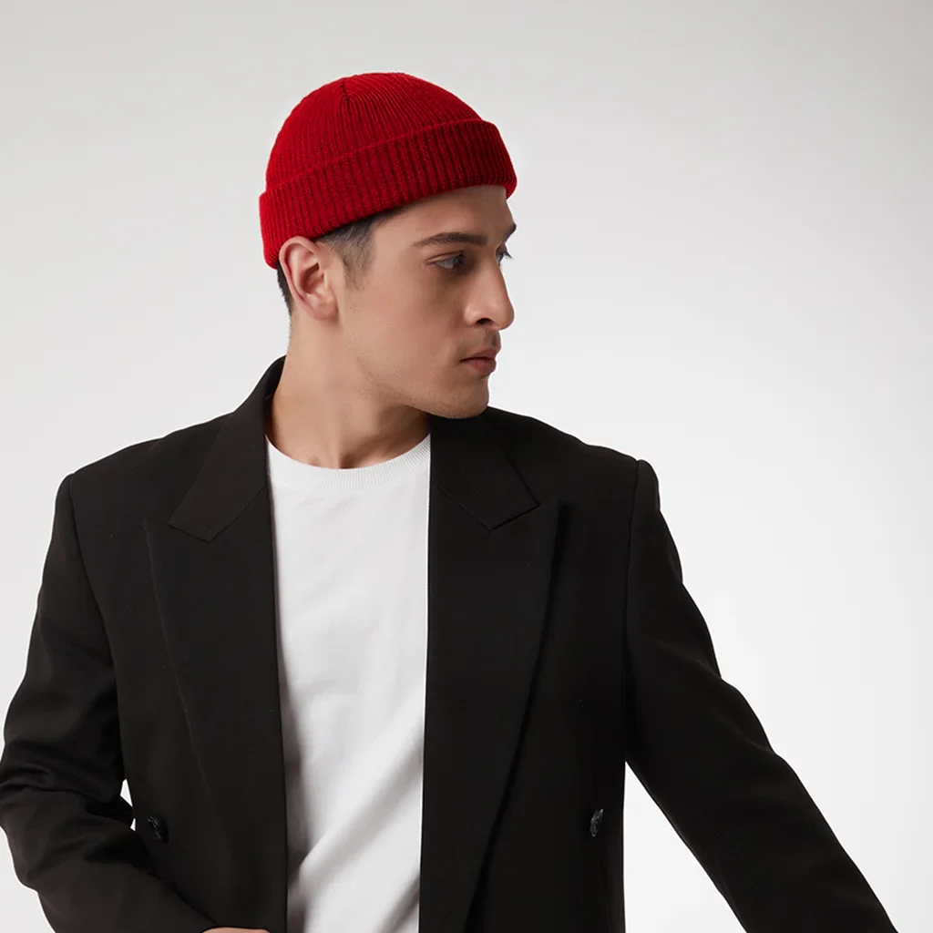 WINE RED FISHERMAN BEANIE - Image 4