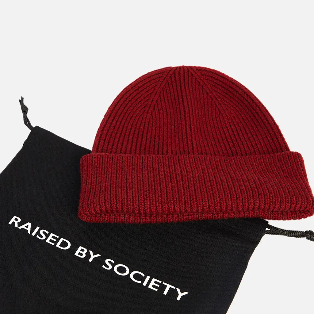 WINE RED SHORT BEANIE - Image 6